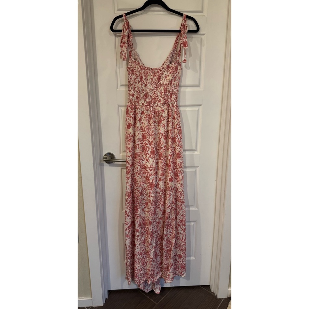 Floral Pink Cross Back Maxi Dress